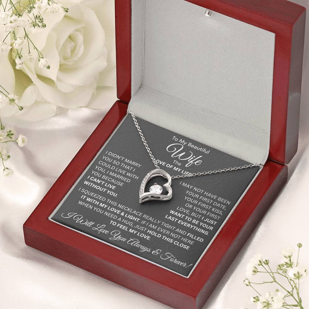 Personalized Wife Heart Pendant Necklace