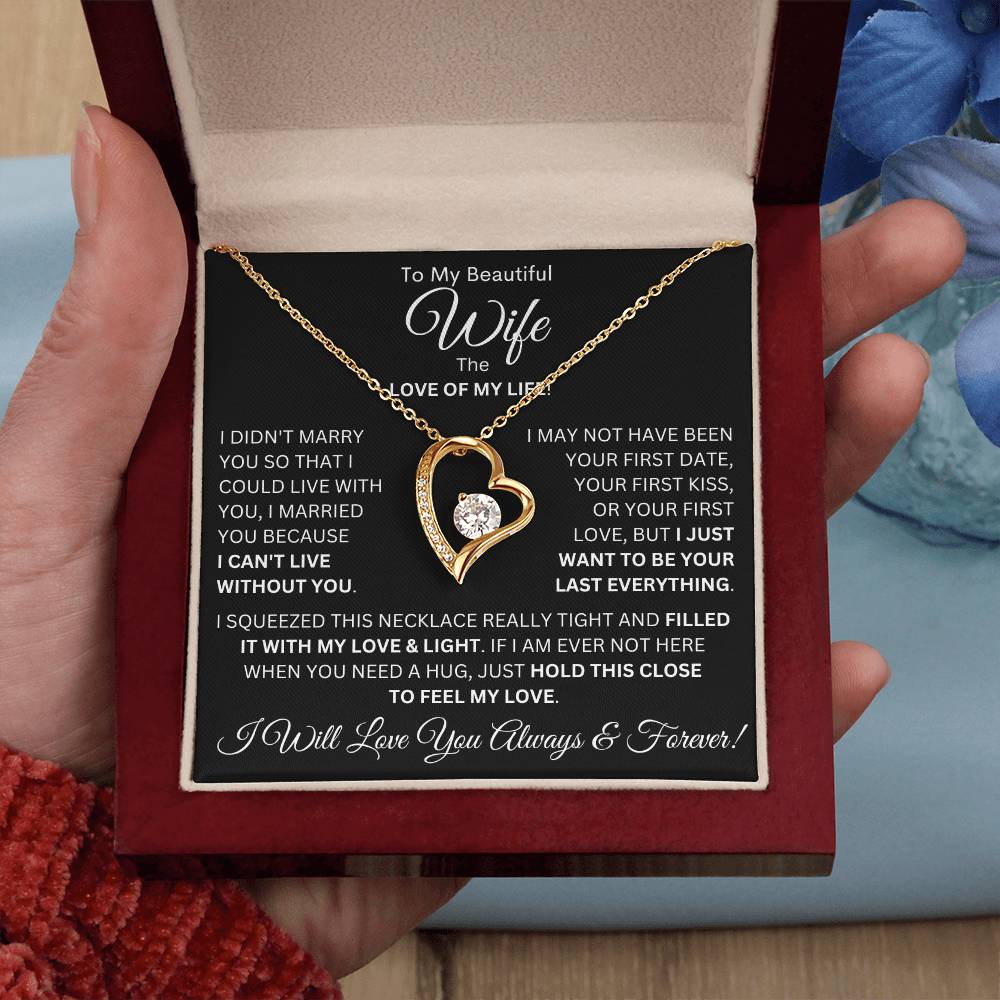 Personalized Wife Heart Pendant Necklace