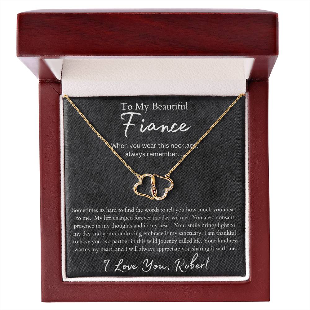 Fiance 10k Solid Gold Interlocking Hearts Necklace