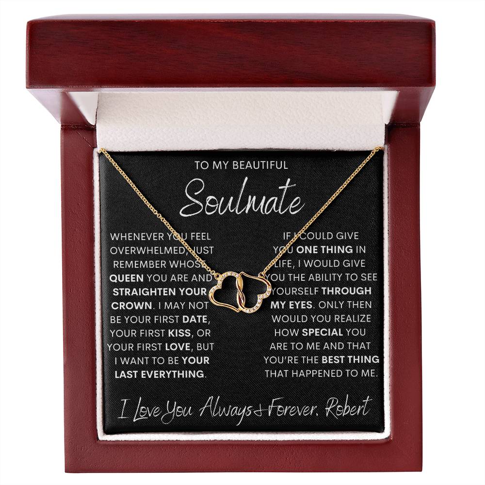 Personalized Soulmate 10k Solid Gold Interlocking Hearts Necklace