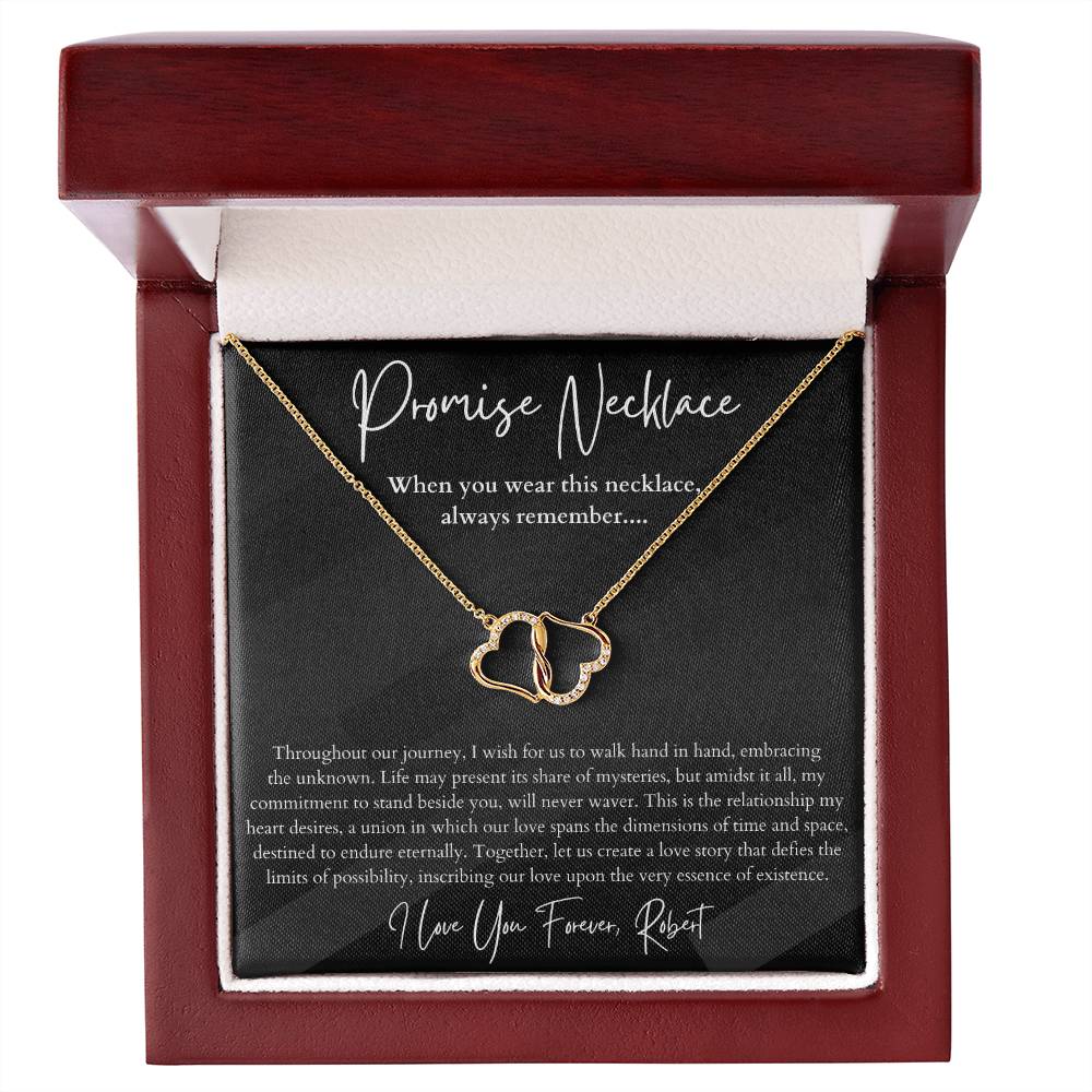 Personalized Gift Interlocking Hearts Promise Necklace for Her