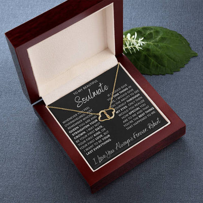 Personalized Soulmate 10k Solid Gold Interlocking Hearts Necklace