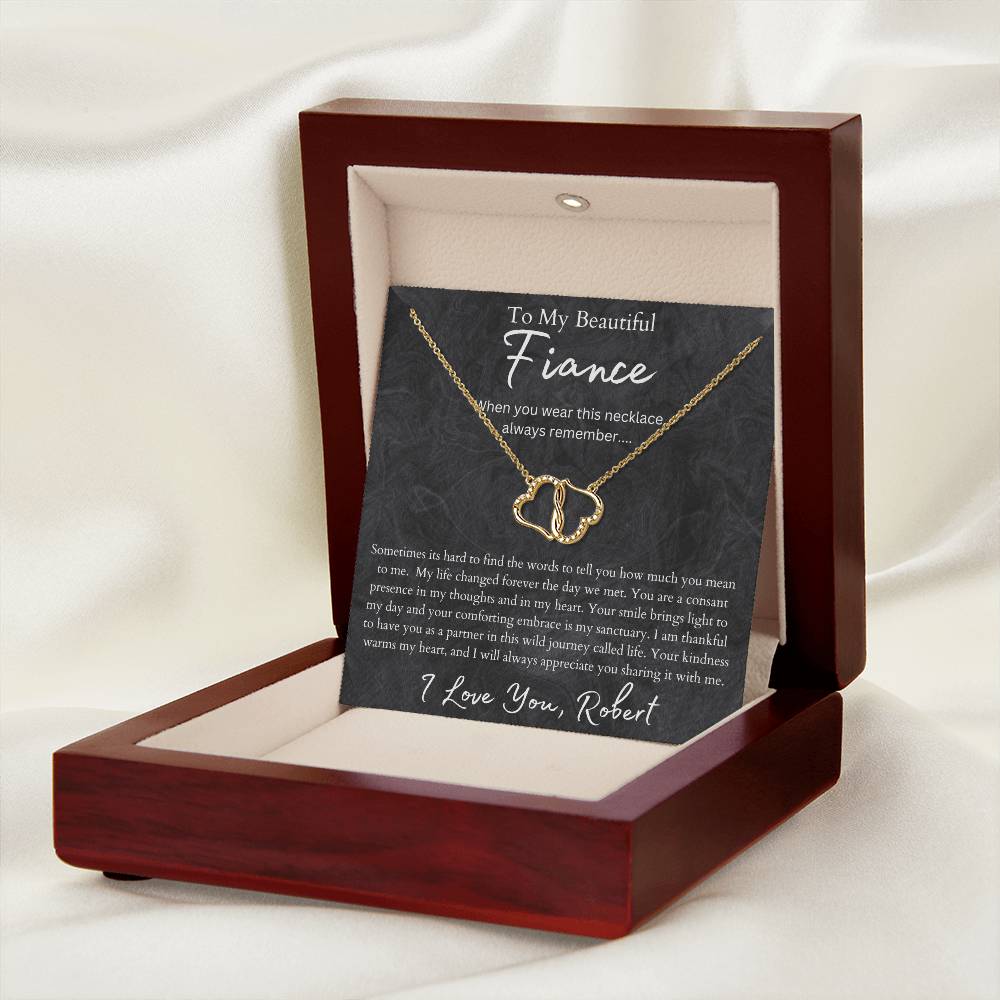 Fiance 10k Solid Gold Interlocking Hearts Necklace