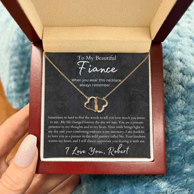 Fiance 10k Solid Gold Interlocking Hearts Necklace