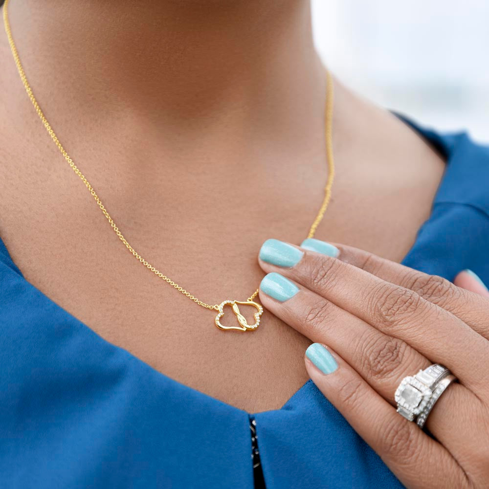 Girlfriend 10k Gold Interlocking Hearts Necklace