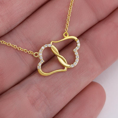 Fiance 10k Solid Gold Interlocking Hearts Necklace