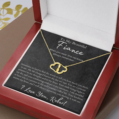 Fiance 10k Solid Gold Interlocking Hearts Necklace