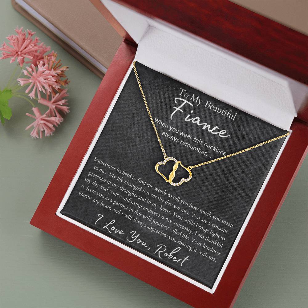 Fiance 10k Solid Gold Interlocking Hearts Necklace