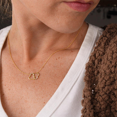 Personalized Soulmate 10k Solid Gold Interlocking Hearts Necklace