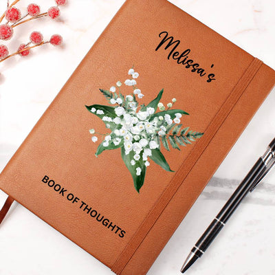 Personalized Book of Thoughts with Birthflower boquet