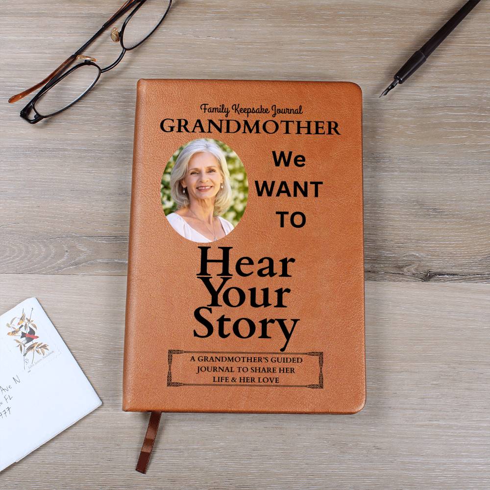 Personalized Photo Grandmother's Story Keepsake Leather Journal