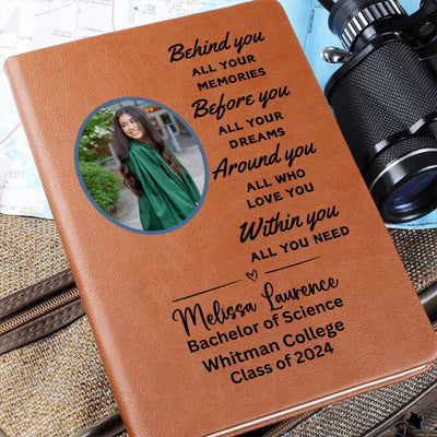 Personalized 2024 Graduation Commencement Graphic Leather Journal