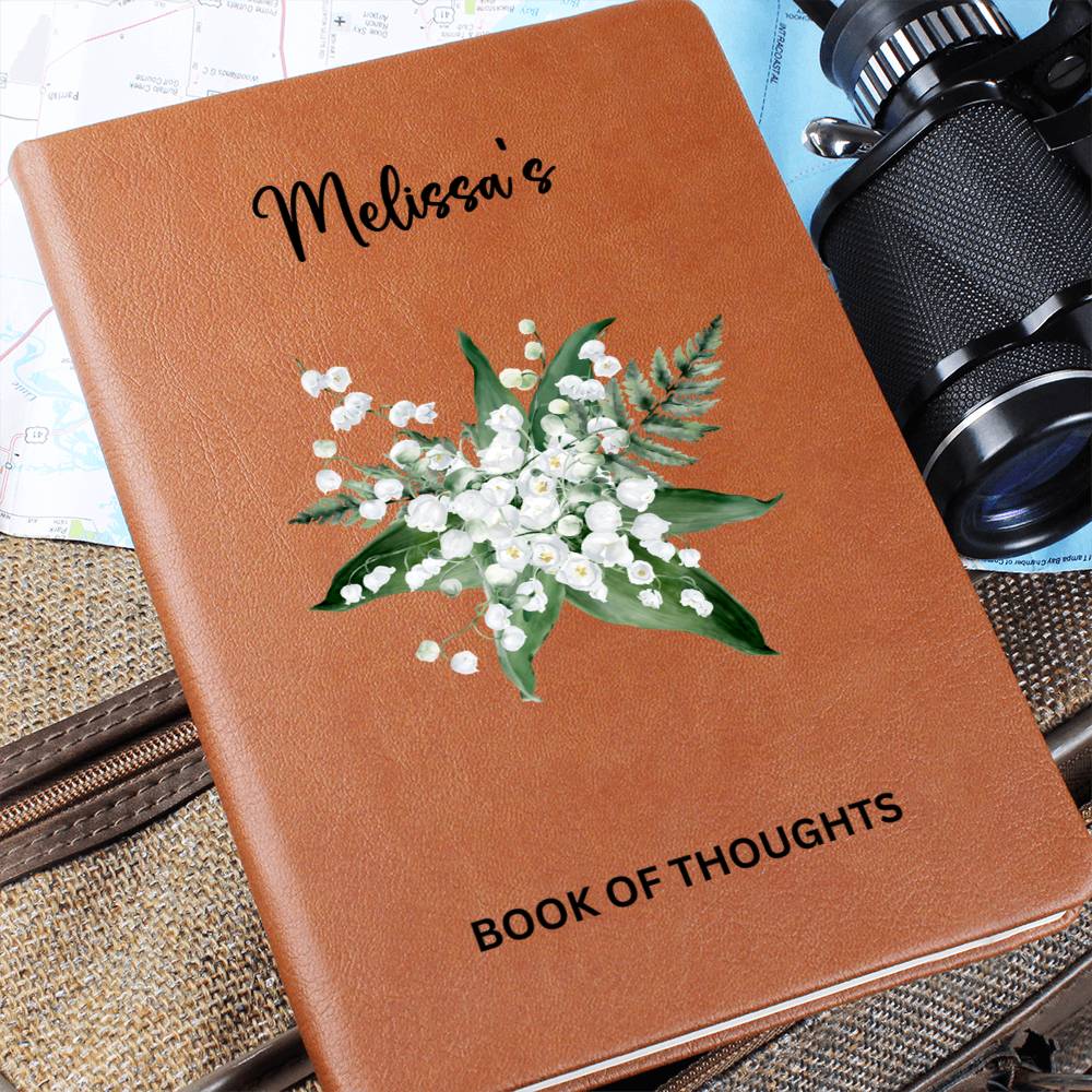 Personalized Book of Thoughts with Birthflower boquet