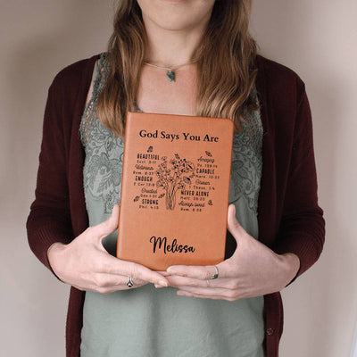 Personalized God Says You Are Leather Journal