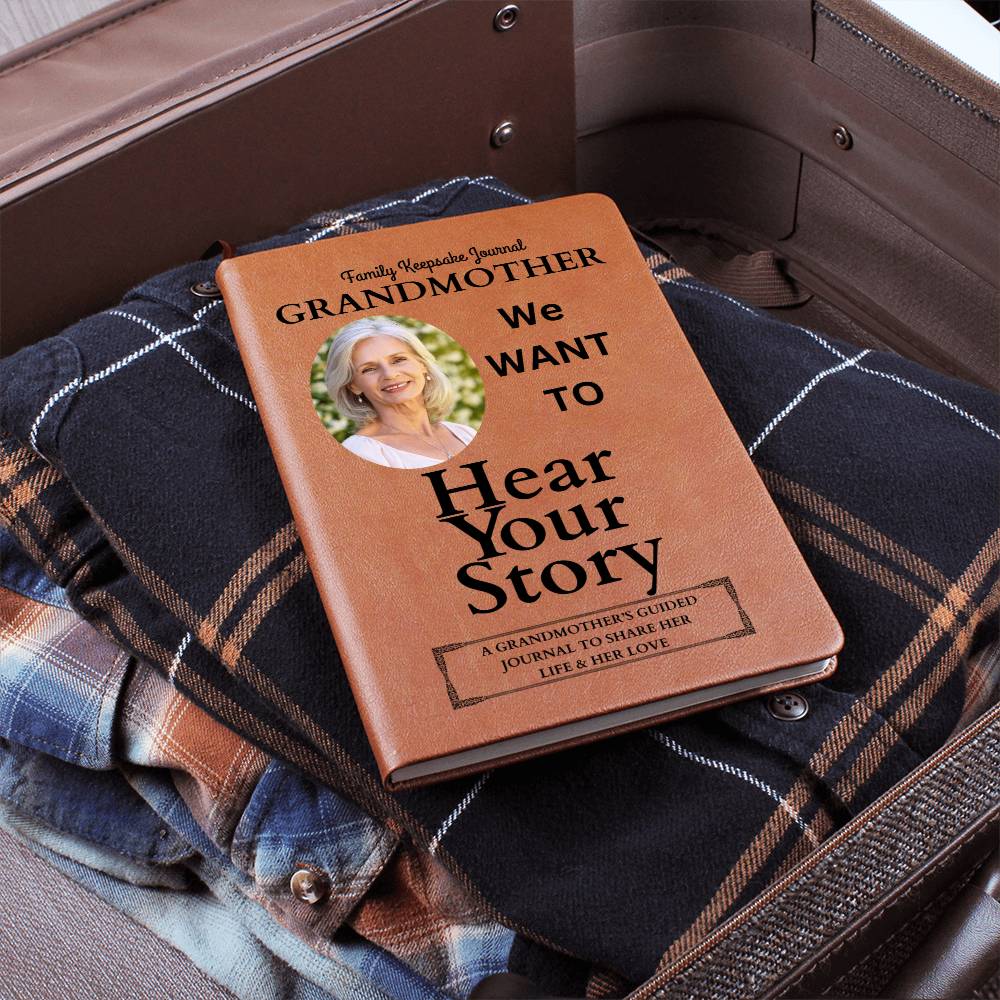 Personalized Photo Grandmother's Story Keepsake Leather Journal