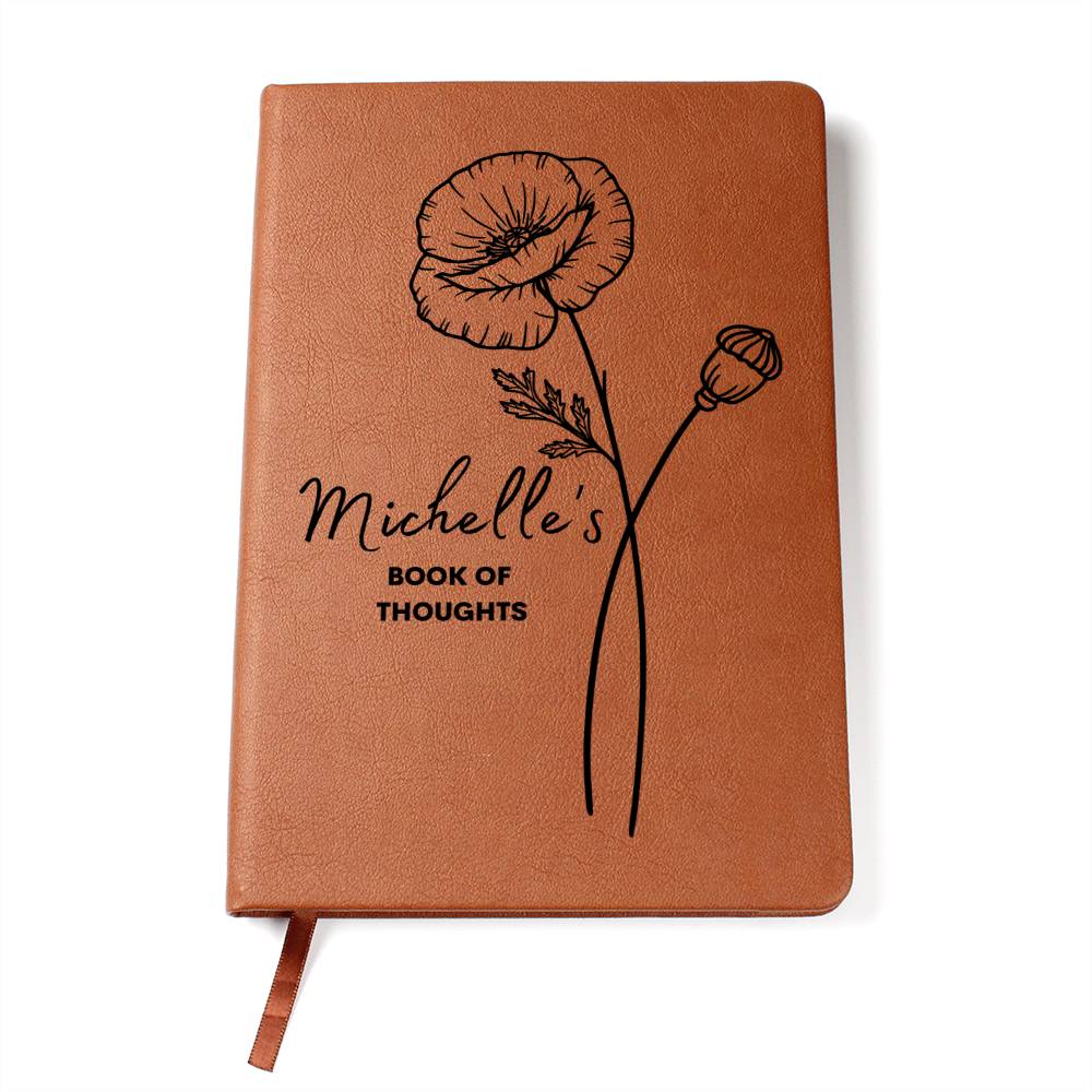 August Birth Flower w/Name Book Of Thoughts