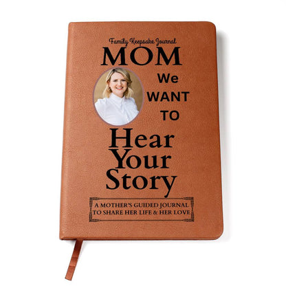 Personalized Photo MOM's Story Keepsake Leather Journal