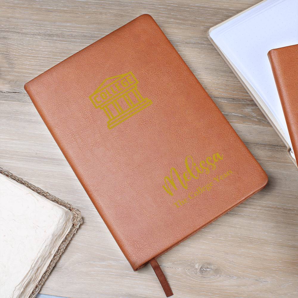 Personalized The College Years Graphic Leather Journal