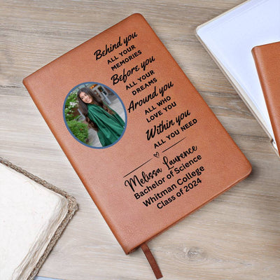 Personalized 2024 Graduation Commencement Graphic Leather Journal