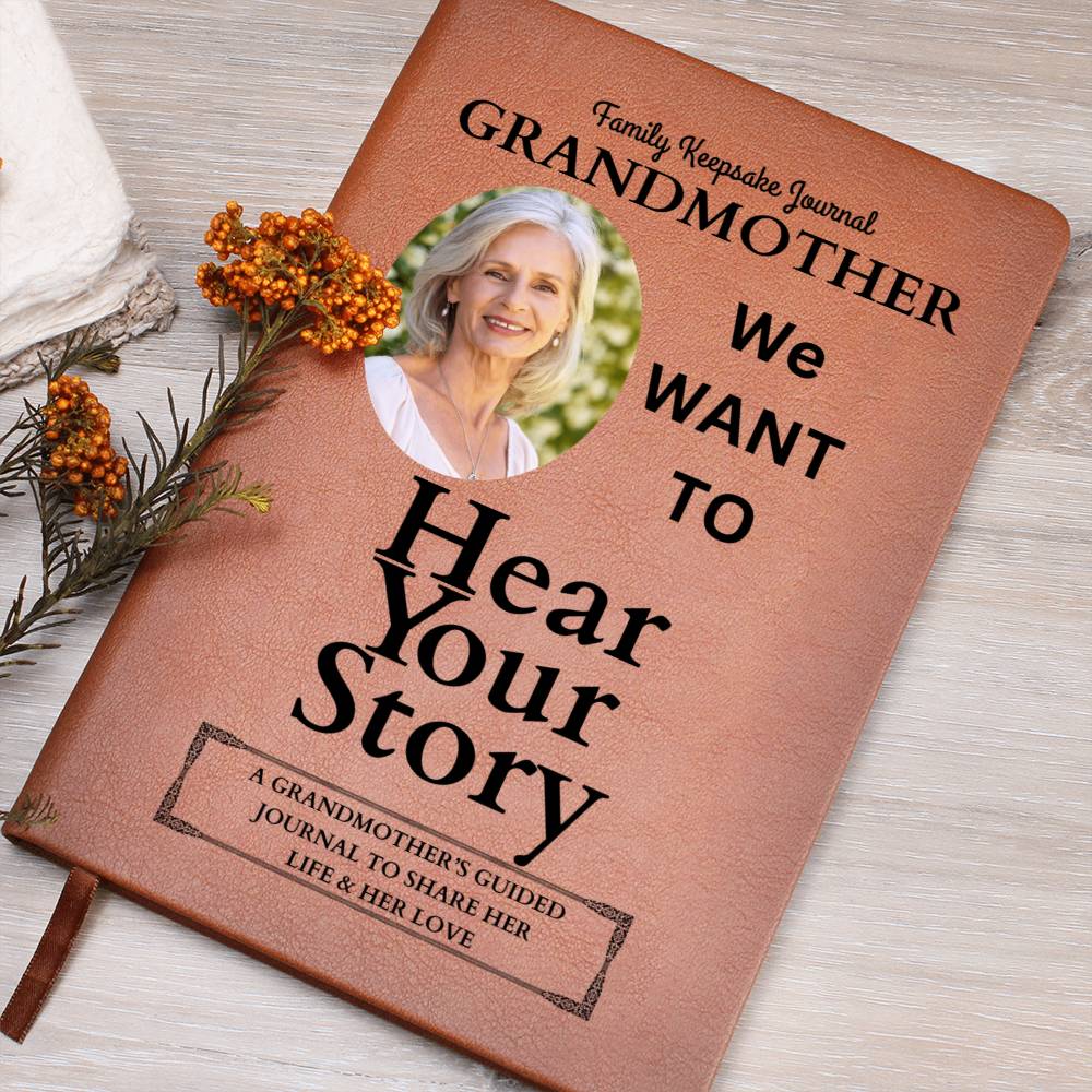 Personalized Photo Grandmother's Story Keepsake Leather Journal