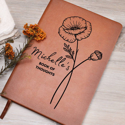 August Birth Flower w/Name Book Of Thoughts