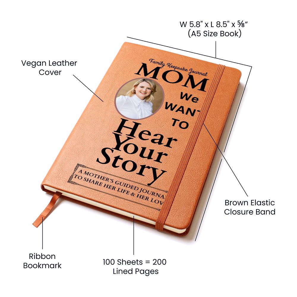 Personalized Photo MOM's Story Keepsake Leather Journal