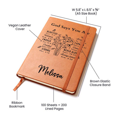 Personalized God Says You Are Leather Journal