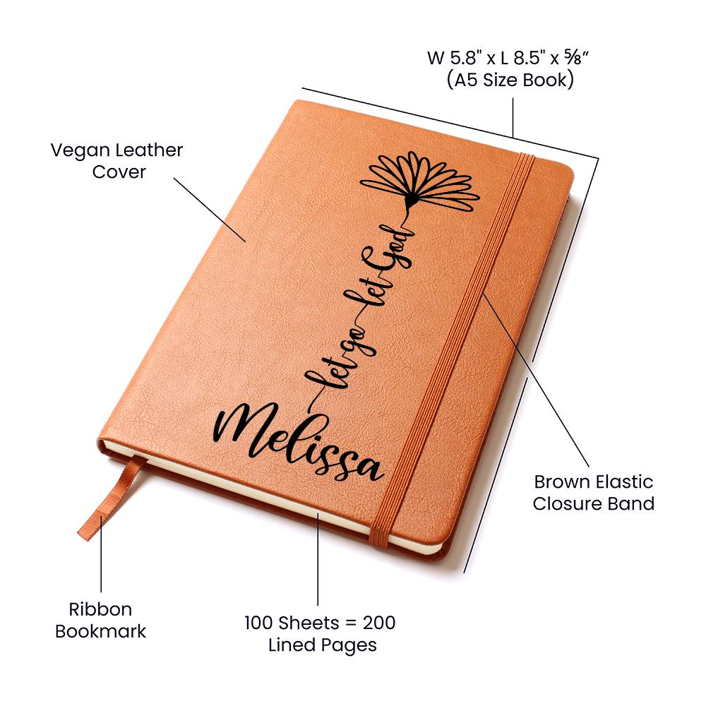 Personalized Let Go & Let God Leather Journal