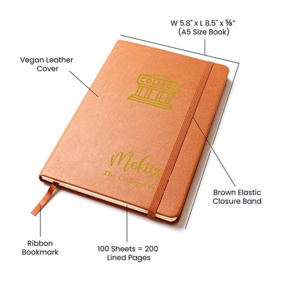 Personalized The College Years Graphic Leather Journal