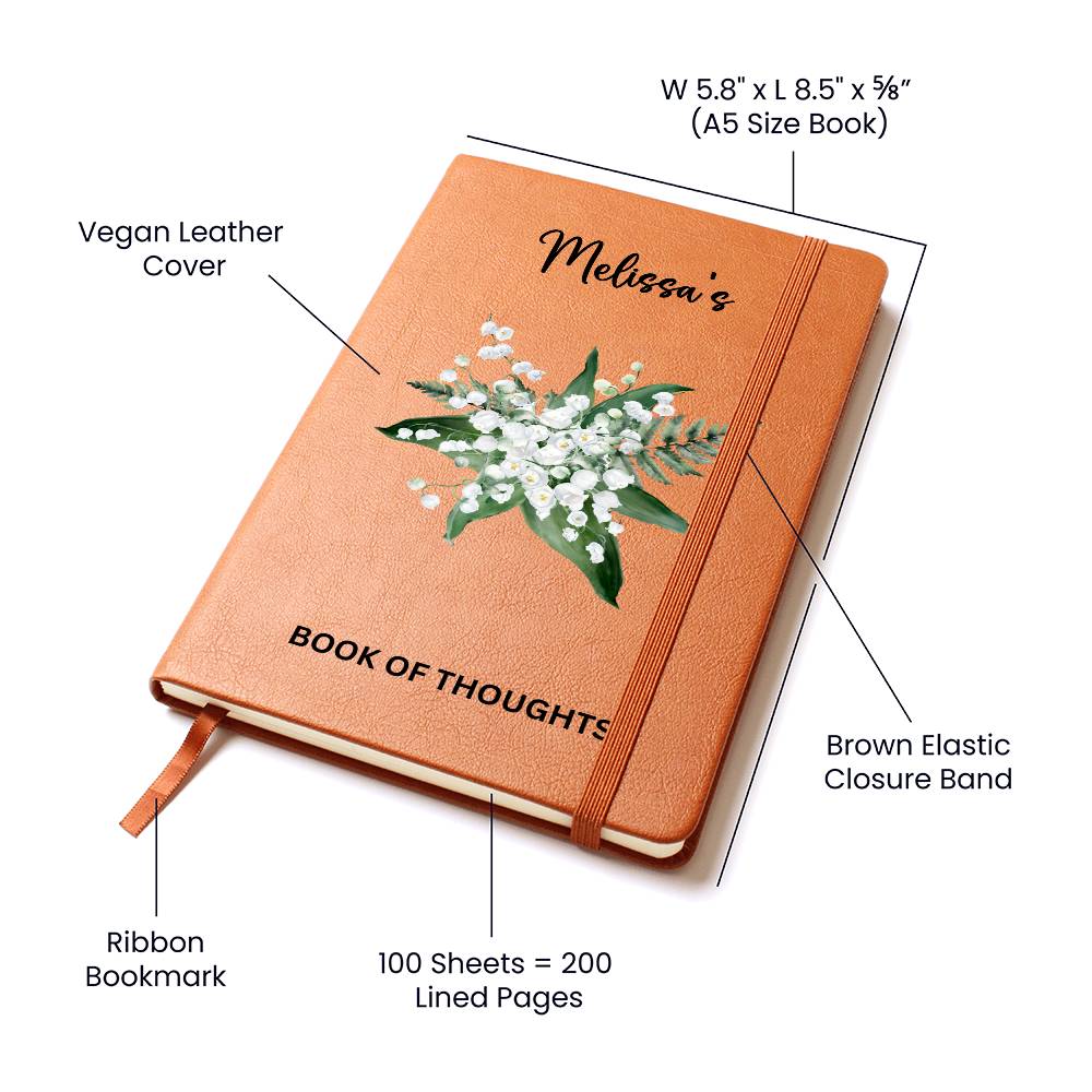 Personalized Book of Thoughts with Birthflower boquet