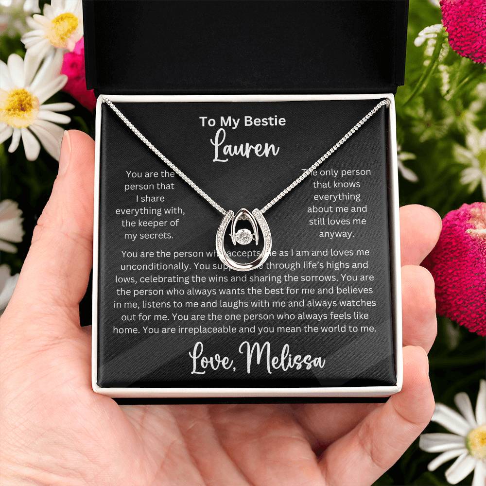 Personalized Bestie Lucky To Have You Pendant Necklace