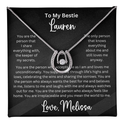 Personalized Bestie Lucky To Have You Pendant Necklace