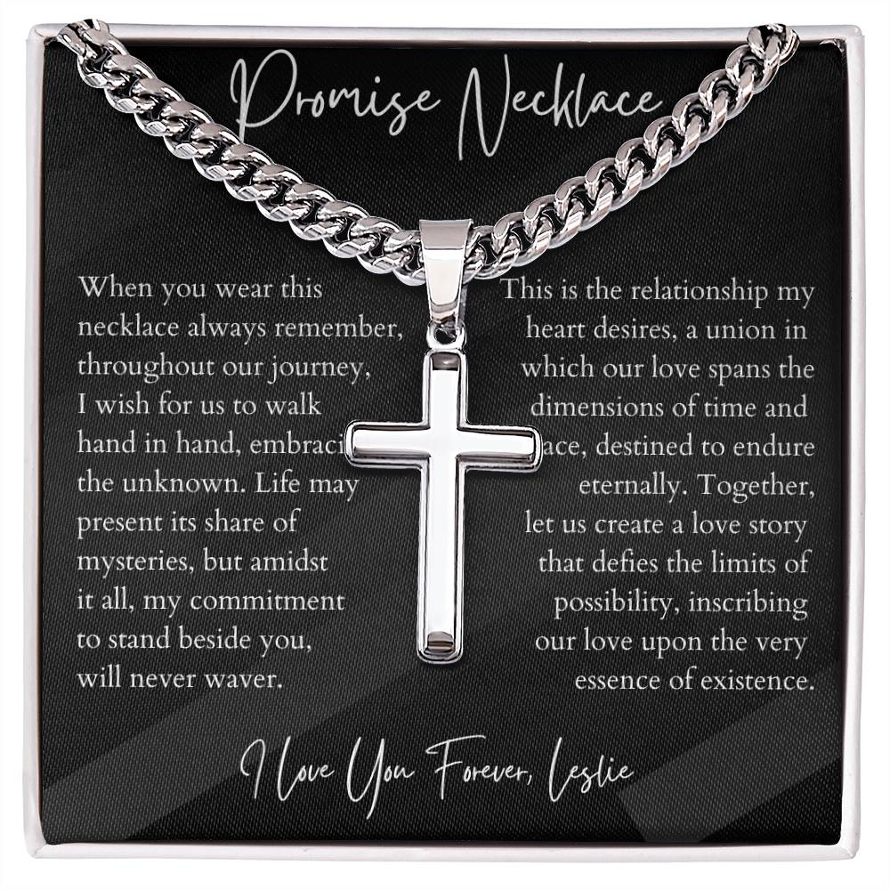 Personalized Promise Necklace Chain With Cross