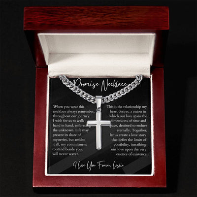 Personalized Promise Necklace Chain With Cross