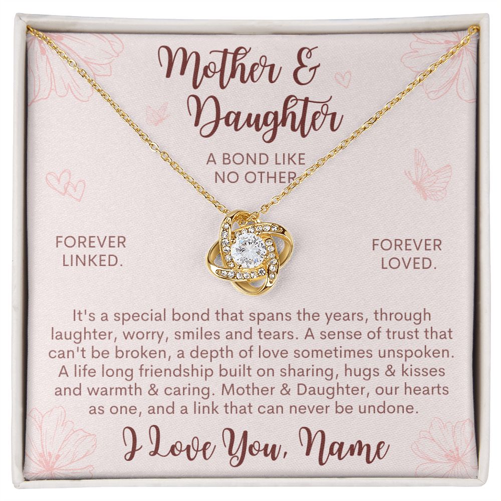 Mother & Daughter, Love Knot Necklace