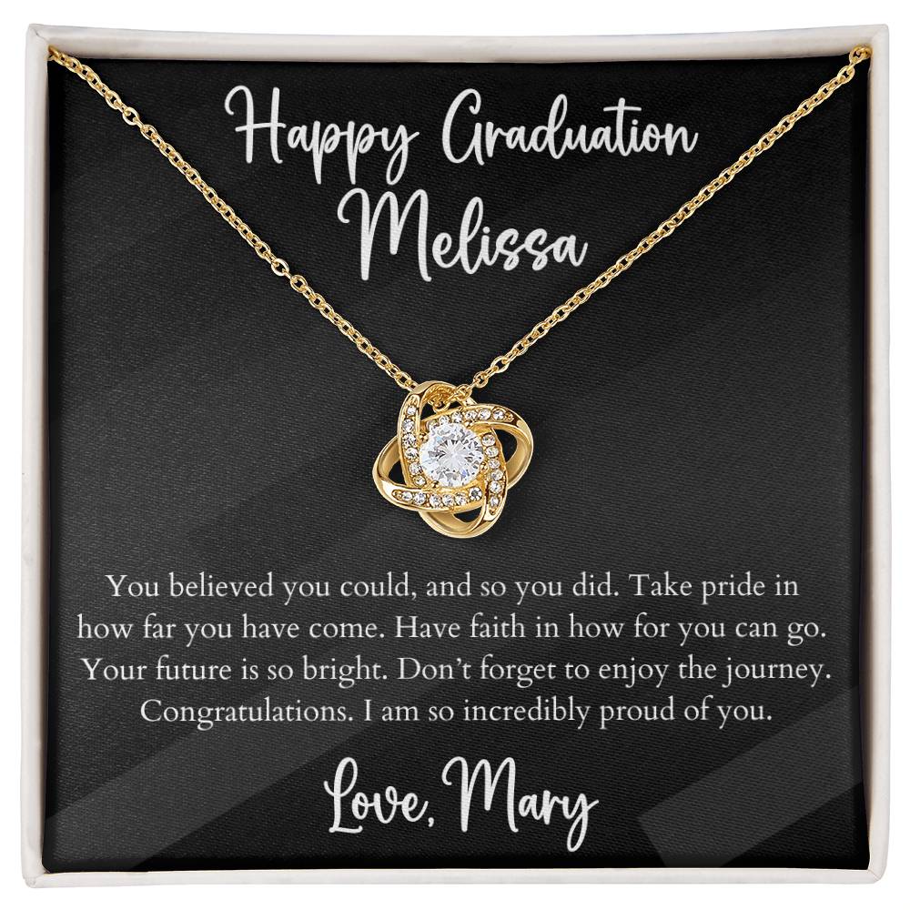 Personalized Graduation Love Knot Pendant Necklace