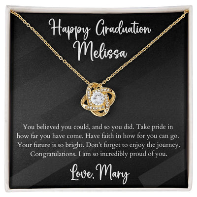 Personalized Graduation Love Knot Pendant Necklace