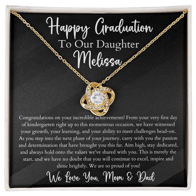 Personalized Graduation Love Knot Necklace