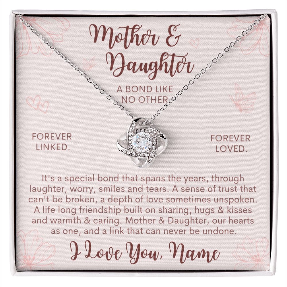 Mother & Daughter, Love Knot Necklace