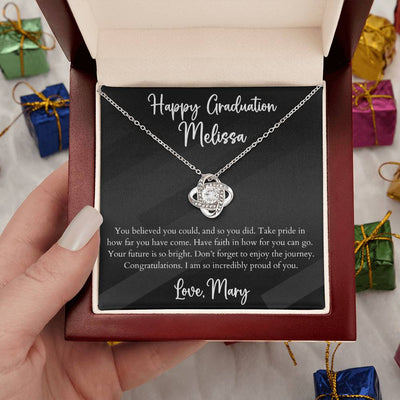 Personalized Graduation Love Knot Pendant Necklace