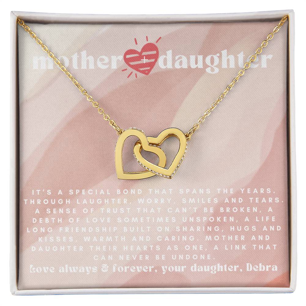 Mother & Daughter Interlocking Hearts Necklace