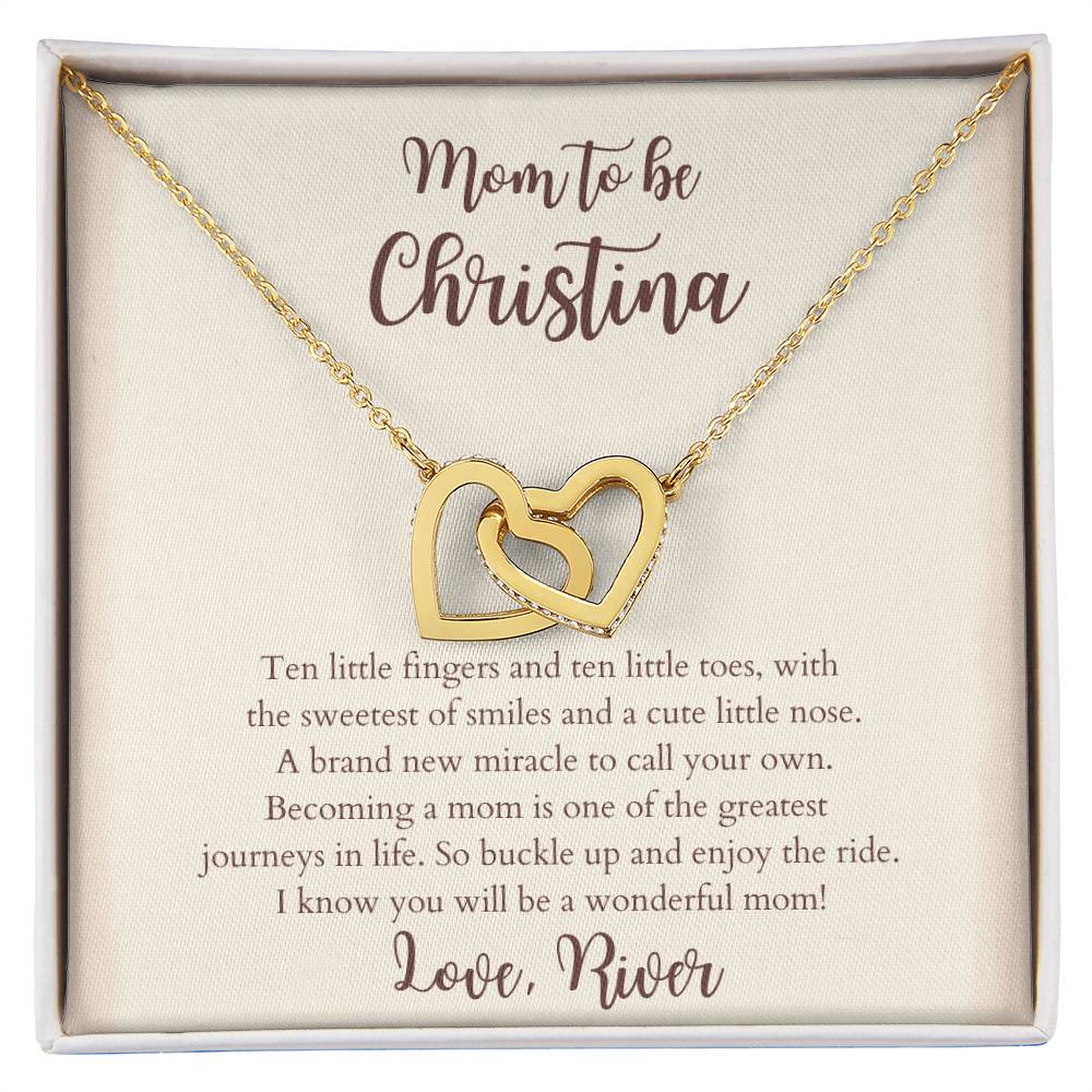 New Mom To Be Interlocking Hearts Necklace