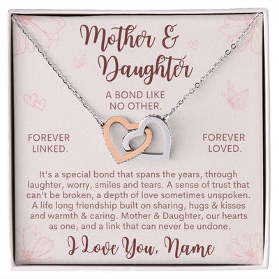 Mother & Daughter, Interlocking Hearts Necklace