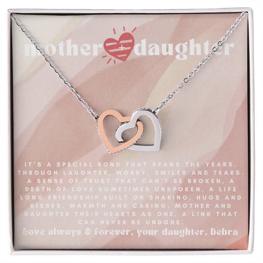 Mother & Daughter Interlocking Hearts Necklace