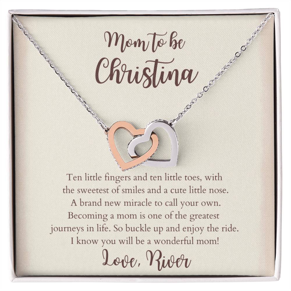 New Mom To Be Interlocking Hearts Necklace