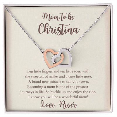 New Mom To Be Interlocking Hearts Necklace