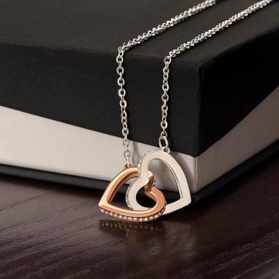 Personalized Graduation Interlocking Hearts Pendant Necklace