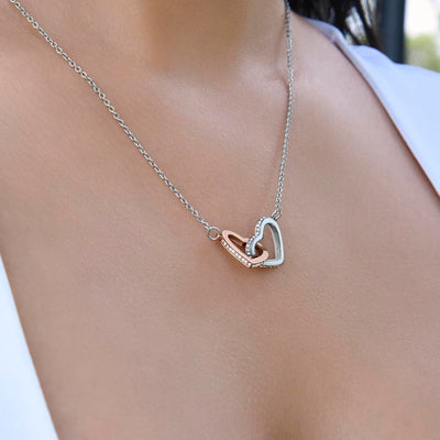 Personalized Graduation Interlocking Hearts Pendant Necklace