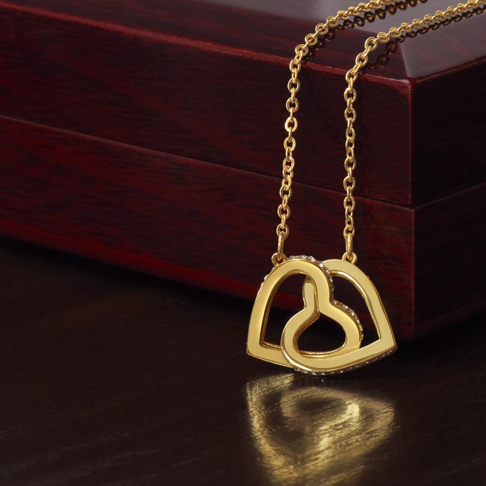 Personalized Graduation Interlocking Hearts Pendant Necklace