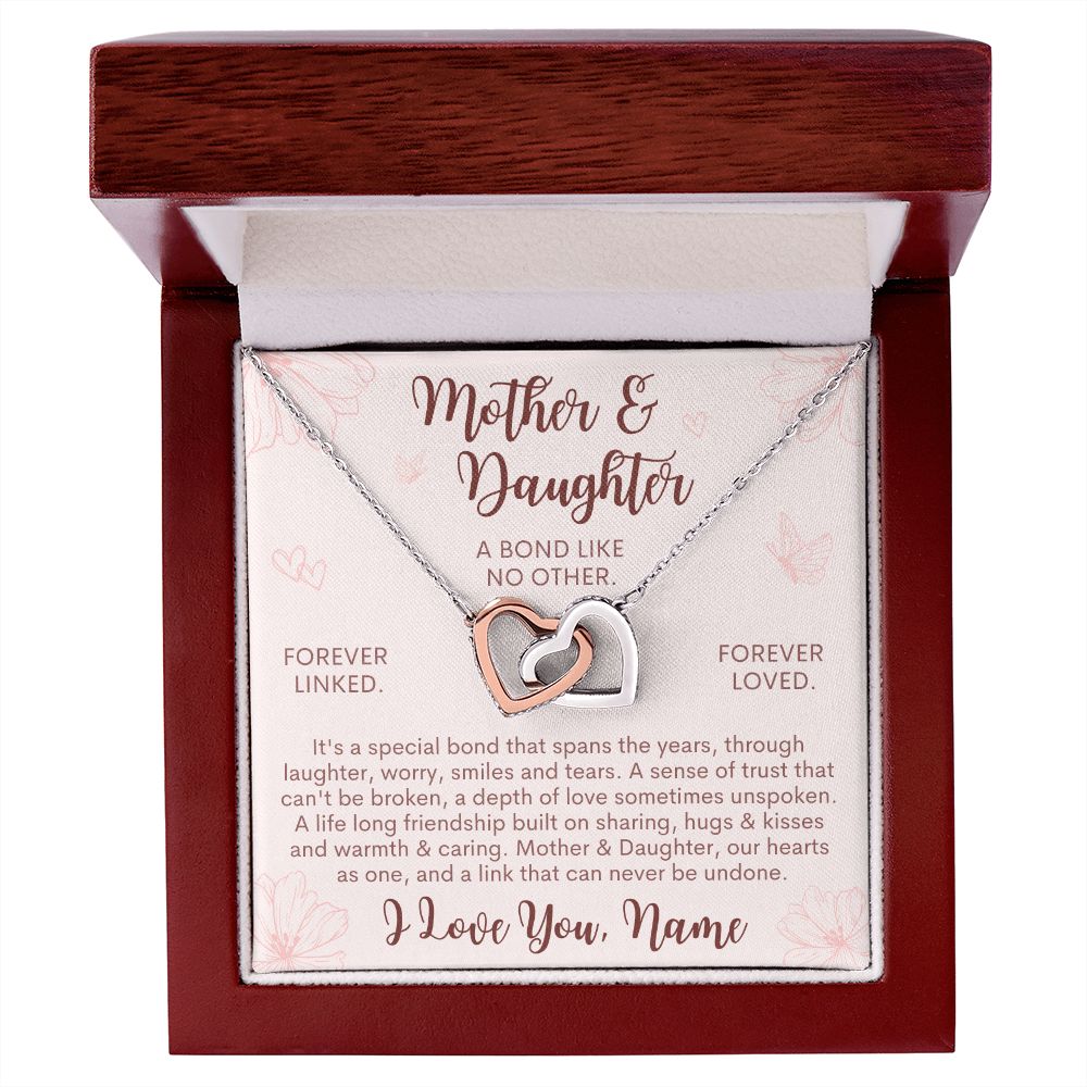 Mother & Daughter, Interlocking Hearts Necklace